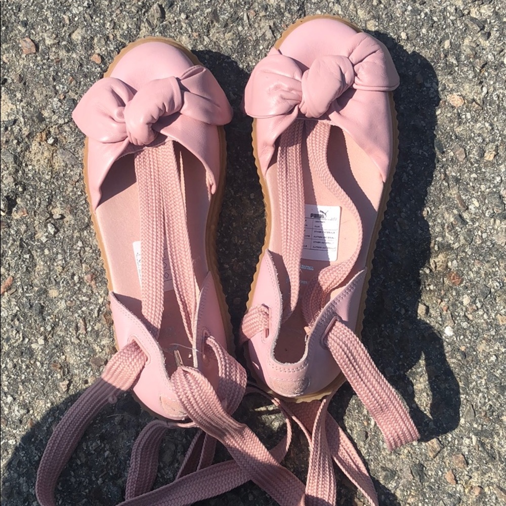 Rihanna puma tie up platform sandals